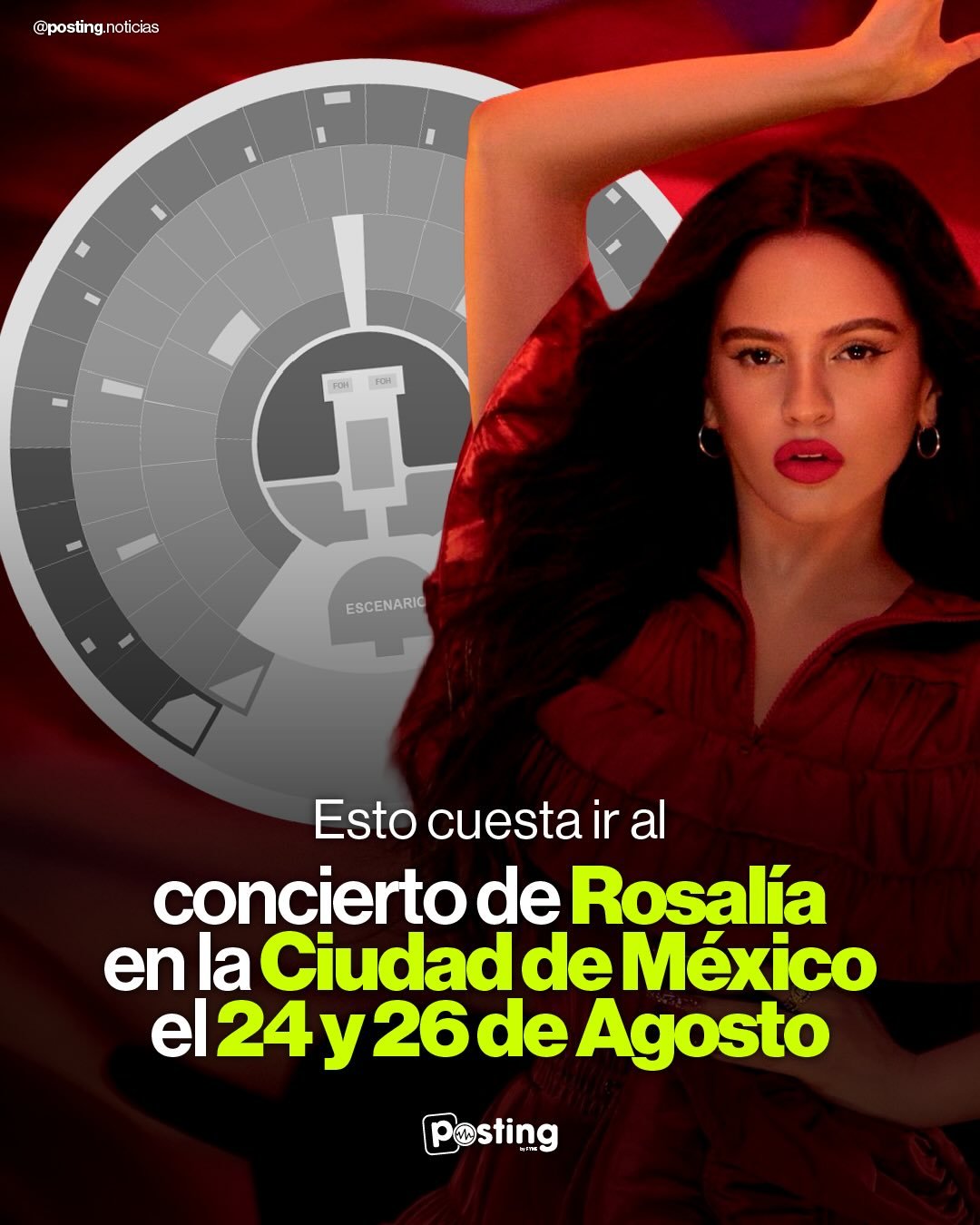✨ Rosal&iacute;a presenta Lux Tour en CDMX✨

Rosal&iacute;a se presentara en el Palacio de los Deportes este 25 y 26 de agosto de 2026 y estos son los precios oficiales 🎟️

-PIT: $4,947.50
-Floor: $3.211.50
-NIVEL B: $6,600.50
-NIVEL C: $2.715.50
-N