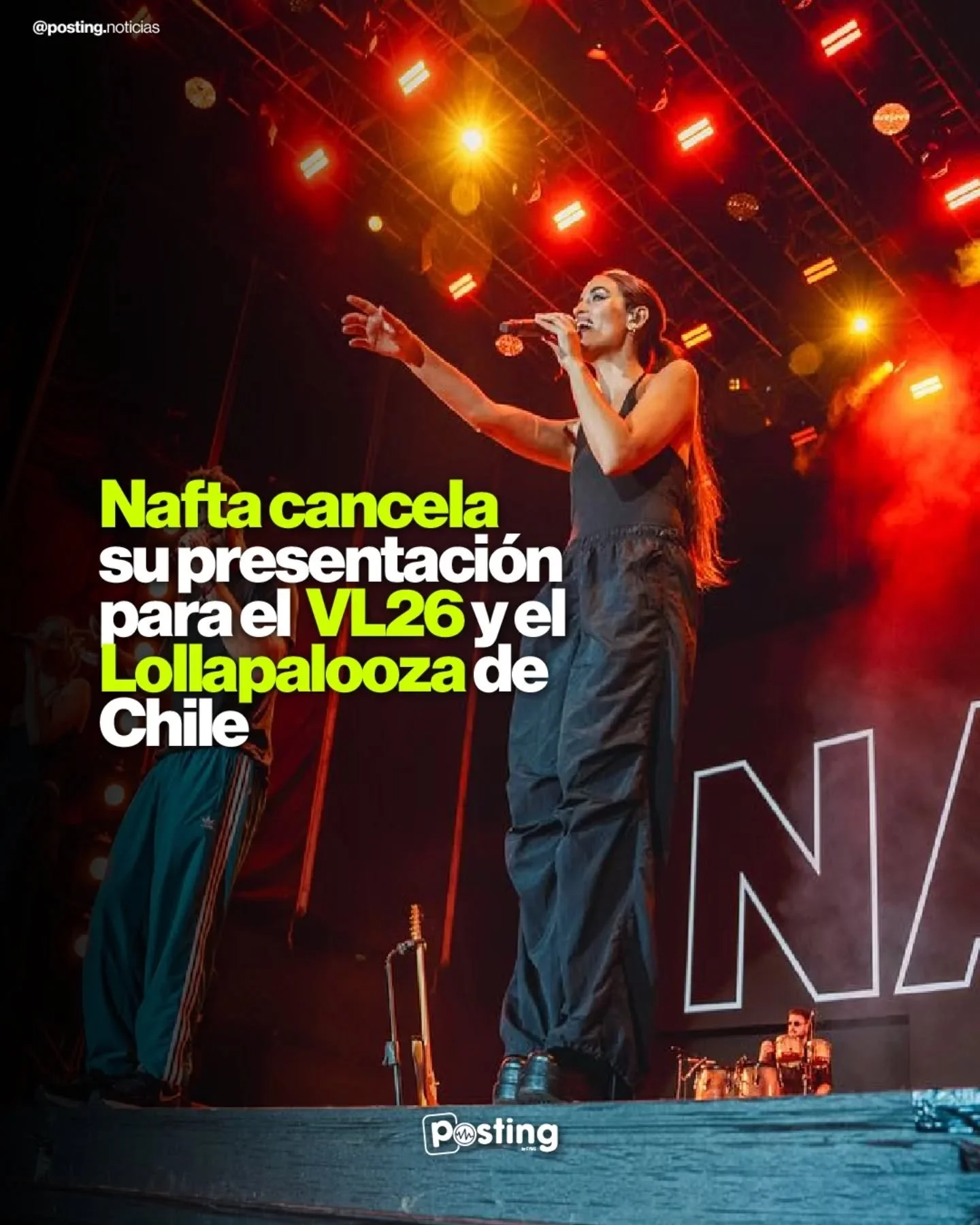 🚨 Nafta cancela sus presentaciones en festivales 🚨

La banda anunci&oacute; que no podr&aacute; presentarse en el Vive Latino ni en Lollapalooza Chile.
A trav&eacute;s de un comunicado, explicaron que atraviesan un momento creativo que requiere pau