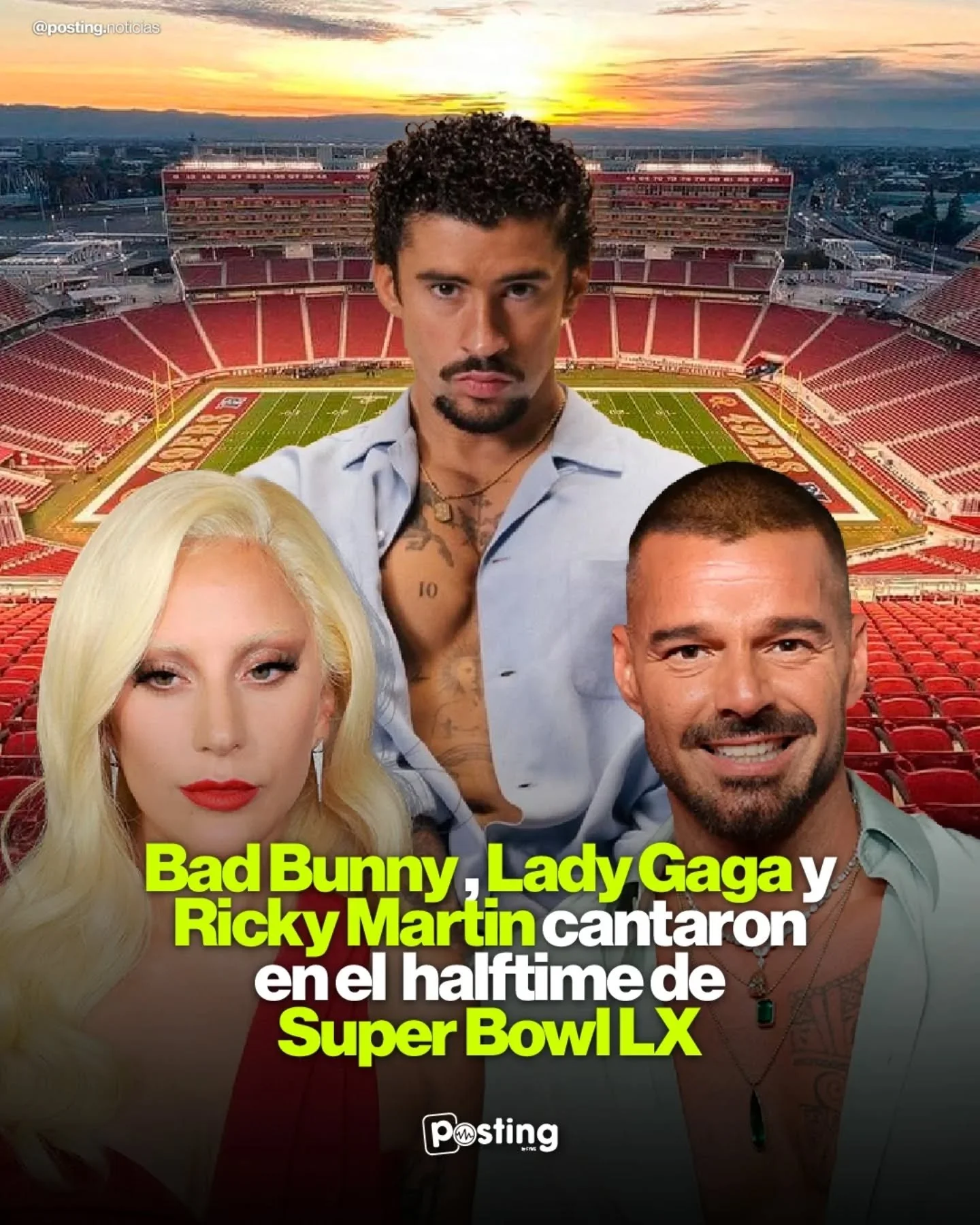 El Halftime que necesit&aacute;bamos 🔥

Ricky Martin nos record&oacute; por qu&eacute; es la leyenda original con ese ritmo que corre por las venas. ✨

Lady Gaga elev&oacute; el arte a otro nivel, rompiendo el cielo con una performance que solo ella