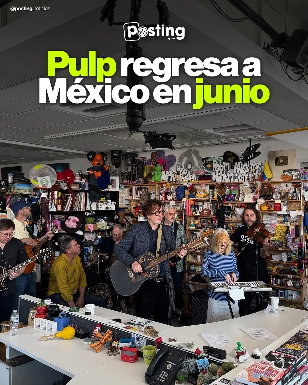 🎸🇬🇧 Pulp regresa a M&eacute;xico en 2026 🇬🇧🎸

La ic&oacute;nica banda de britpop Pulp volver&aacute; a la Ciudad de M&eacute;xico el martes 2 de junio de 2026 con su gira &ldquo;Te Mereces M&aacute;s Live Tour&rdquo; en el Palacio de los Deport