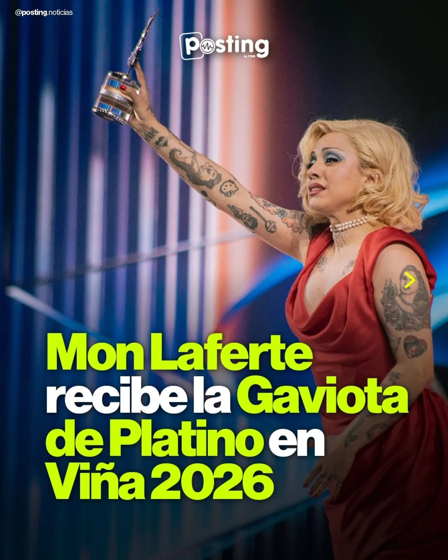 Mon Laferte recibi&oacute; la Gaviota de Platino en el Festival de Vi&ntilde;a del Mar 2026, un reconocimiento que solo se otorga a artistas que han marcado un antes y un despu&eacute;s en la m&uacute;sica latina. 🌟

Nacida en Vi&ntilde;a del Mar y 
