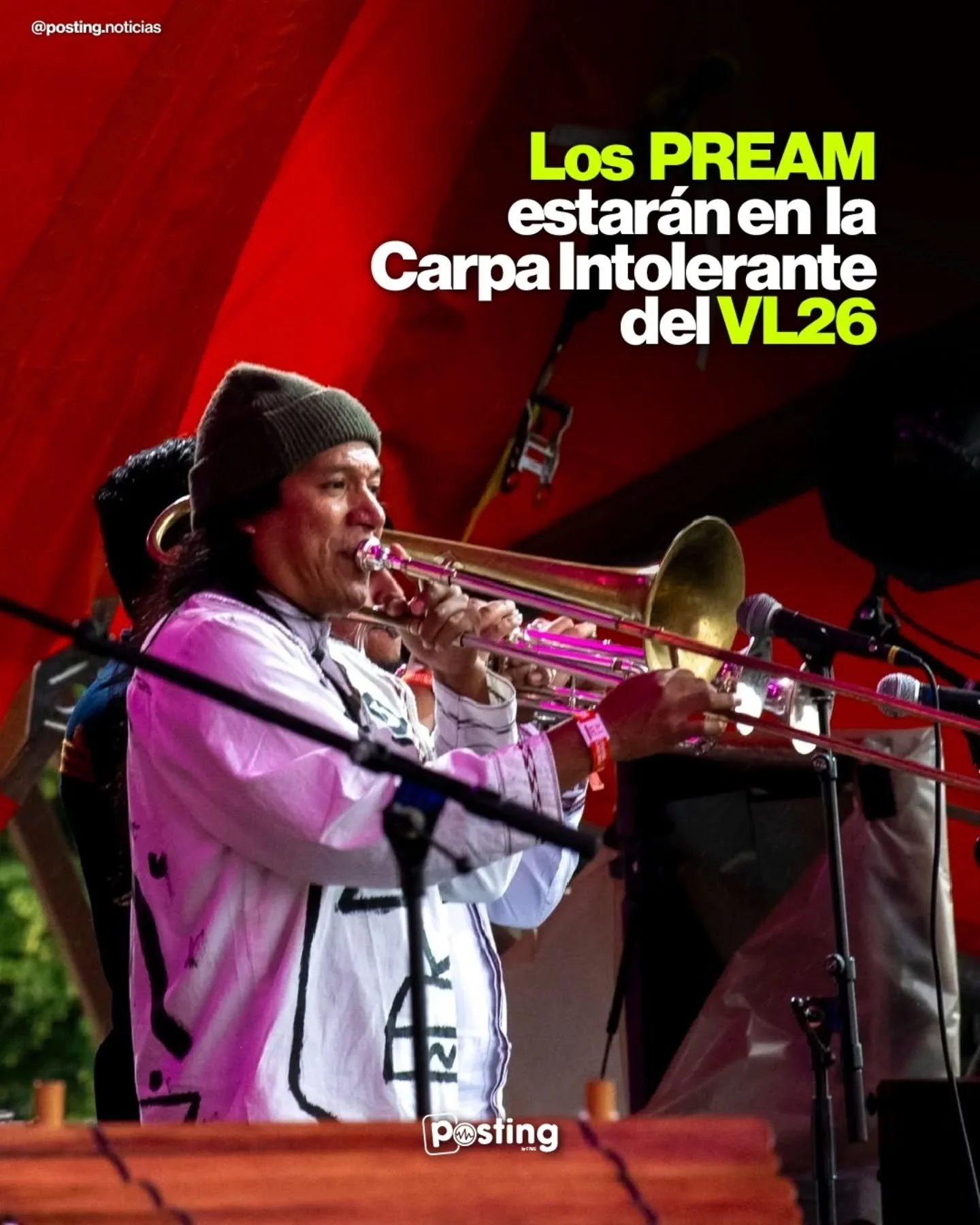 &iexcl;EL RITUAL COMIENZA CON LOS PREAM! 🎺🔥

La Carpa Intolerante se prepara para recibir toda la fuerza de Oaxaca. Este 14 de marzo, Los Pream son los encargados de abrir el escenario y poner a vibrar el Vive Latino desde el primer minuto. 🎷✨

Si