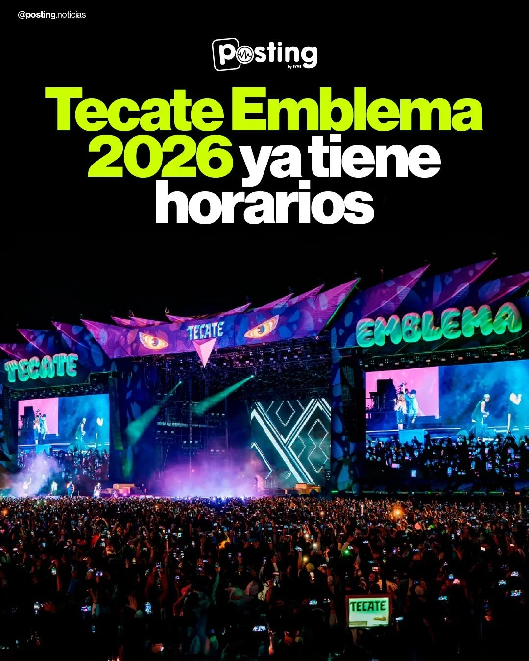 🦅💜 Es oficial: Tecate Emblema ya tiene horarios 💜🦅

3 escenarios y un fin de semana para la fiesta m&aacute;s emblem&aacute;tica de mayo 🎤 &iquest;Cuidad de M&eacute;xico est&aacute;s lista? 👀🦅

&iexcl;Tecate emblema est&aacute; por comenzar! 