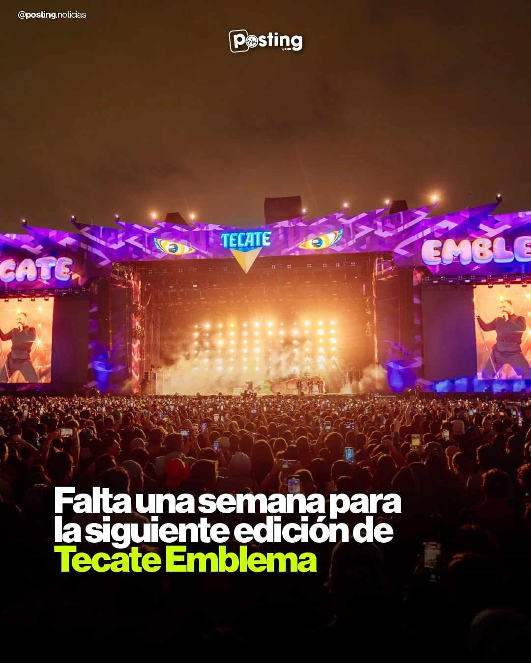 🦅💜 Oficialmente faltan 7 d&iacute;as para Tecate Emblema 2026 💜🦅

Prep&aacute;rate para un fin de semana lleno de m&uacute;sica y los mejores artistas en un solo lugar: Tecate Emblema ✨🎤 Nsqk, Lola &Iacute;ndigo, Gloria Trevi y m&aacute;s en un 