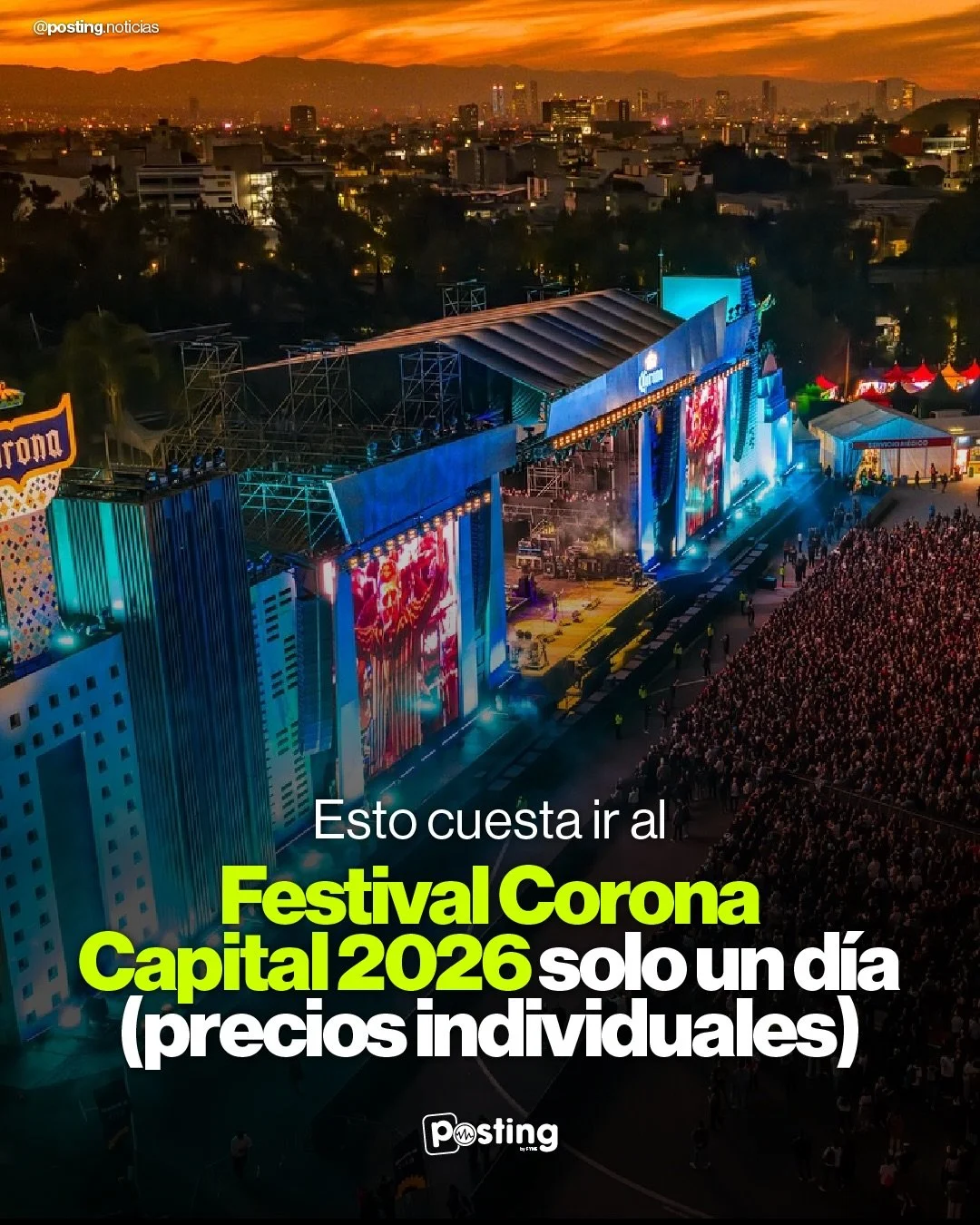 Conoce los precios oficiales en boletos individuales del @coronacapital 2026. 👀

Los precios son sin cargos por servicio @ticketmaster_mx 🎟️

&iquest;Cual es tu d&iacute;a favorito? 

#Coronacapital #festival #cdmx #concierto