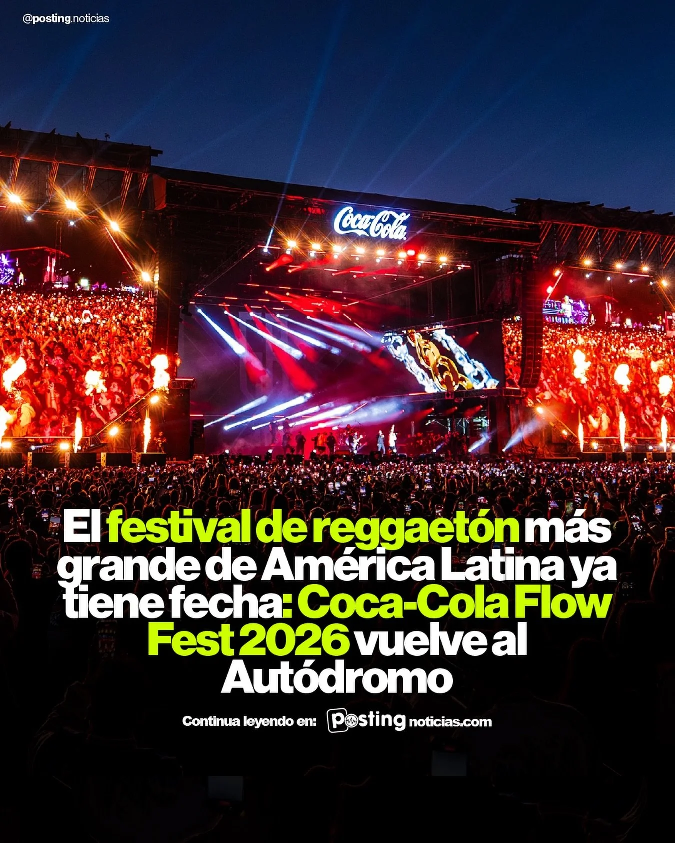 Nueve ediciones construyendo algo propio.🔥

El Coca-Cola Flow Fest vuelve al Aut&oacute;dromo Hermanos Rodr&iacute;guez los d&iacute;as 28 y 29 de noviembre de 2026. Sin cartel todav&iacute;a. Sin precios. Pero con la historia suficiente para que la