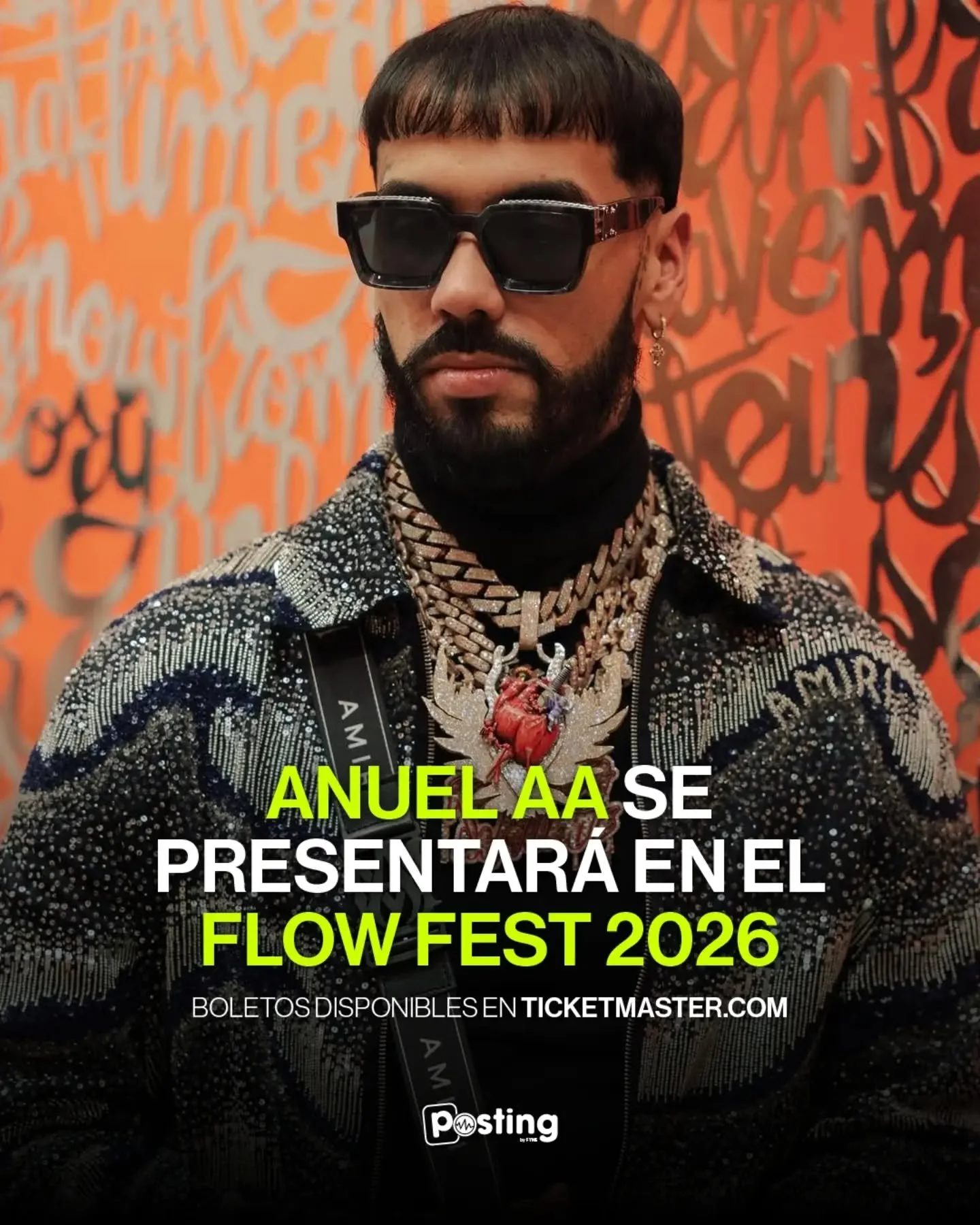 &iexcl;Headliner de impacto! 🐐🔥

La energ&iacute;a de Anuel AA directo al Flow Fest 2026. Y si tu eres real hasta la muerte y quieres cantar sus temazos a todo pulm&oacute;n, este es tu momento. &iquest;Con qui&eacute;n te vas a lanzar al perreo es
