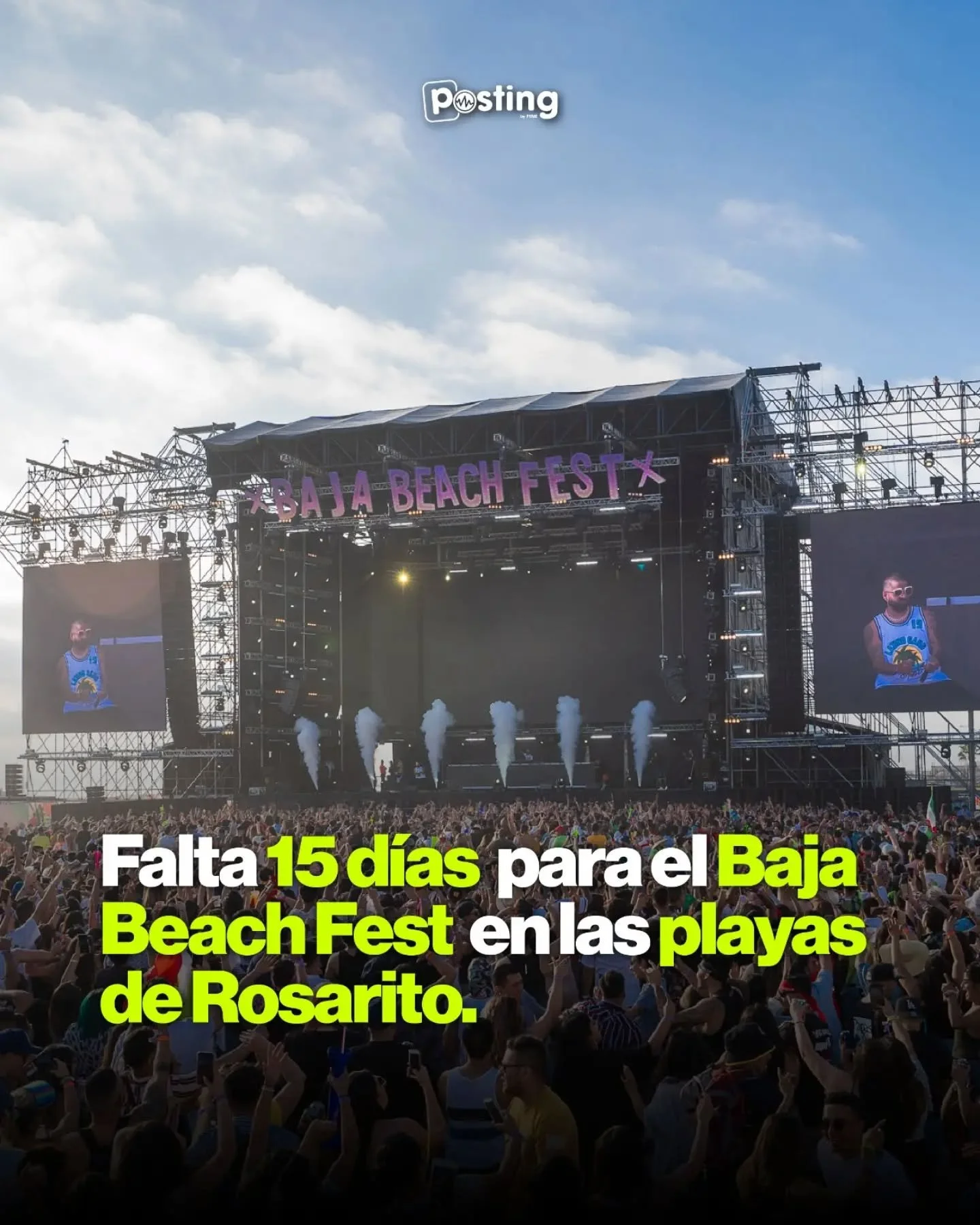 &iexcl;Faltan 15 d&iacute;as para vivir el Baja Beach Fest 2026! 🔥🌴

📍Del 7 al 9 de agosto, Rosarito Beach reunir&aacute; a grandes artistas como Anuel AA, Junior H, Nicky Jam, Ozuna, John Summit, Farruko, Chencho Corleone, Yandel Sinf&oacute;nico