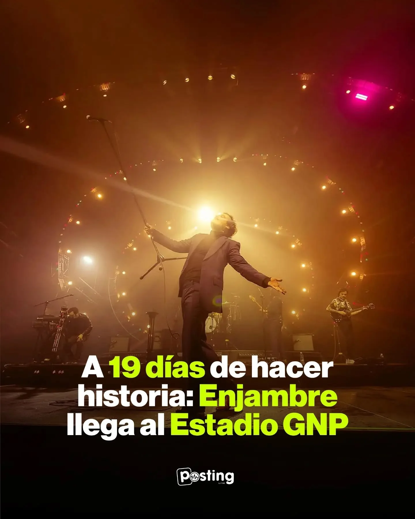 Conoce todos los detalles para la cuenta regresiva del concierto de Enjambre en la Ciudad de M&eacute;xico. 🇲🇽

Si planeas asistir a esta gran noche de Enjambre este pr&oacute;ximo concierto en el Estadio GNP Seguros, aqu&iacute; te recordamos que 