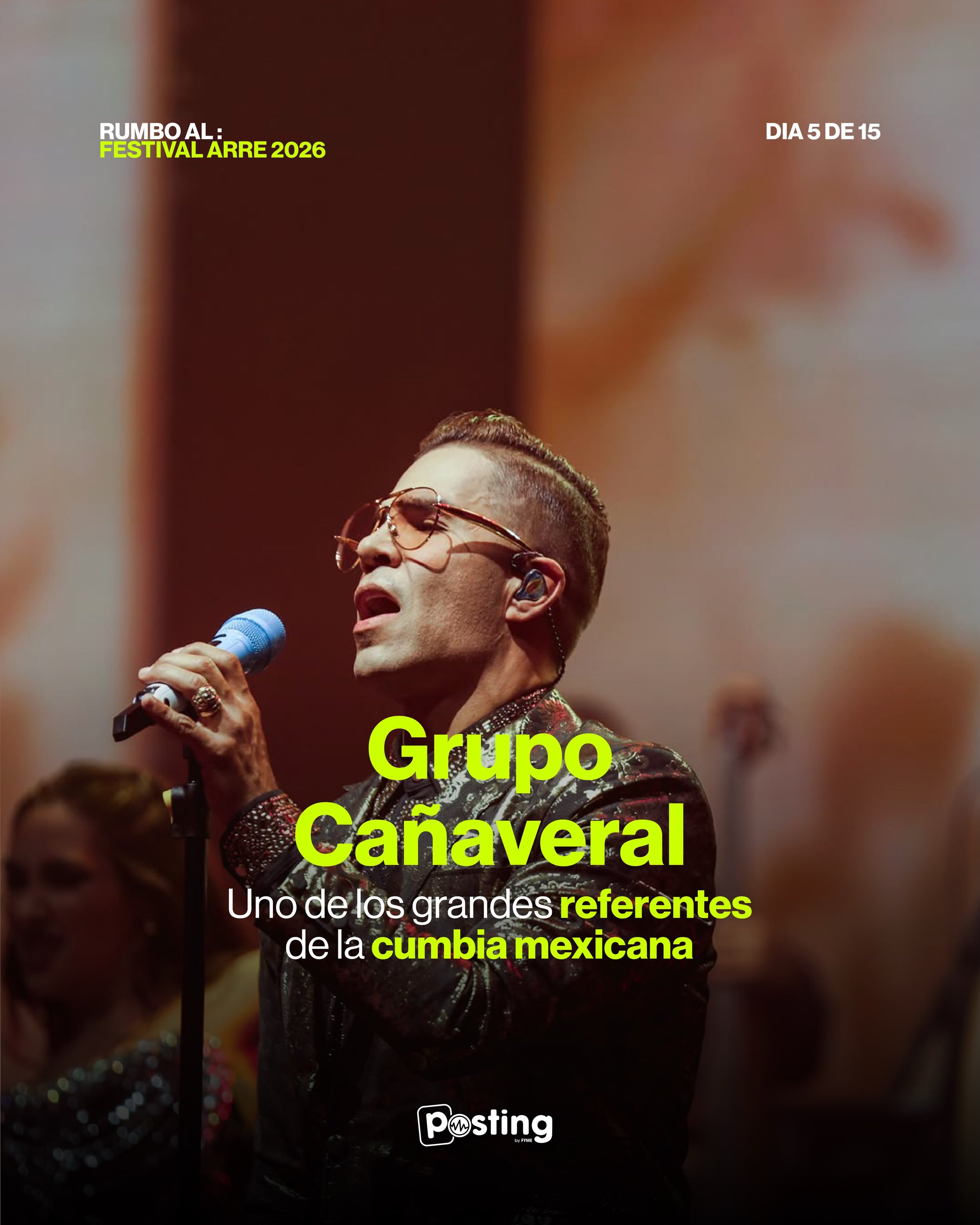 D&iacute;a 5 de 15 Rumbo al Festival Arre 2026! 🌟

La cumbia se respira y Grupo Ca&ntilde;averal lo sabe! Prep&aacute;rense para una noche llena de ritmo, sabor y pura energ&iacute;a. No por nada son de los grandes referentes de nuestra m&uacute;sic