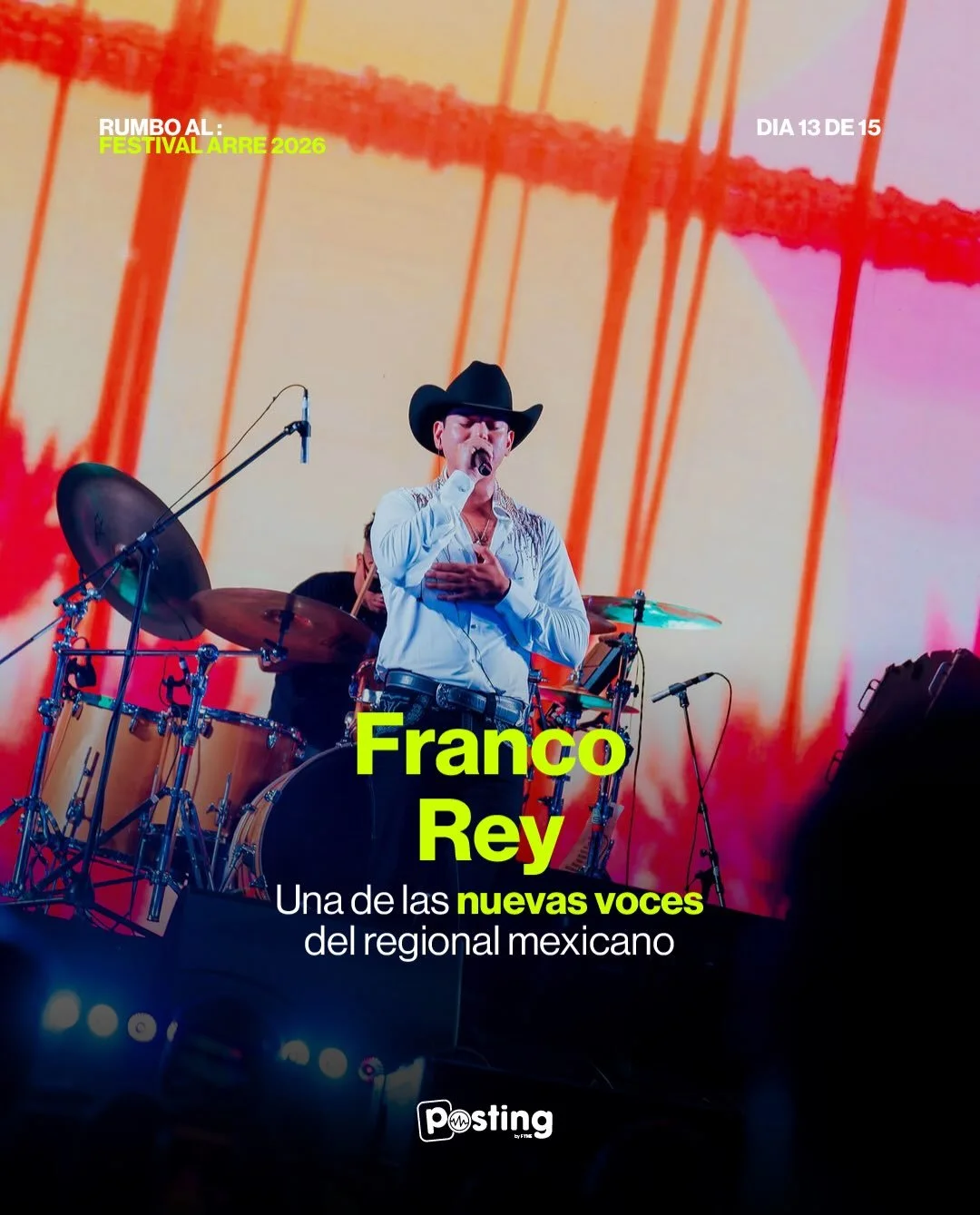 &iexcl;D&Iacute;A 13 DE 15! Estamos a nada de vivir la magia del Festival Arre 2026 🤠 y no podemos contener la emoci&oacute;n por ver a Franco Rey en el escenario. 🔥

Franco Rey est&aacute; conquistando el regional mexicano con una fuerza y pasi&oa