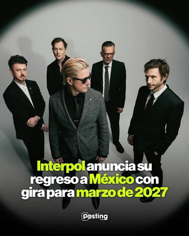 Es oficial! 🇲🇽 Interpol regresa a M&eacute;xico en marzo de 2027 con su Tour M&eacute;xico, acompa&ntilde;ados por The Black Angels como invitados especiales.

📅 Fechas y ciudades:
 02 de marzo: Arena Guadalajara &ndash; Guadalajara
 06 de marzo: 