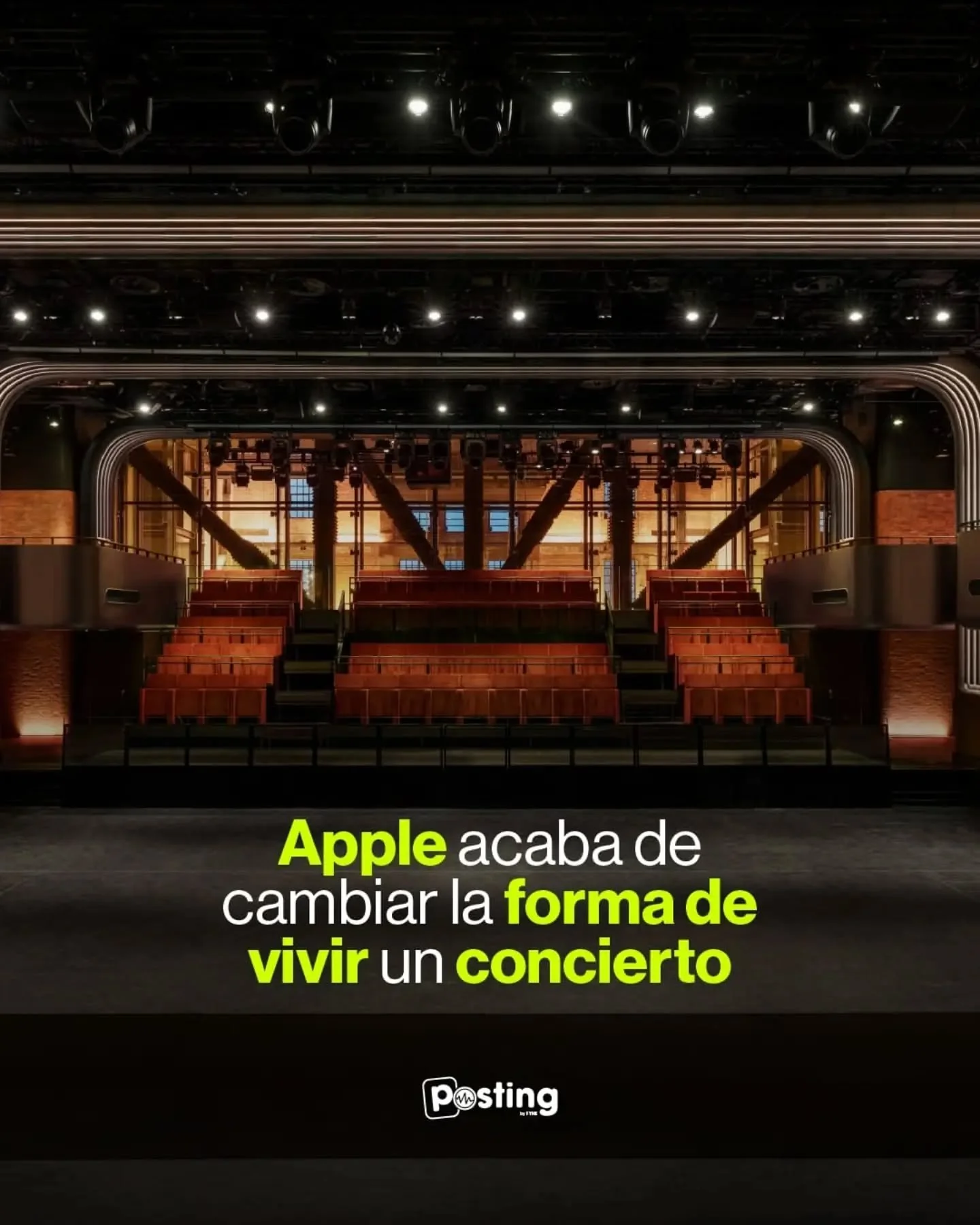 Apple no solo abri&oacute; un nuevo recinto para conciertos: cre&oacute; un espacio donde el show, la grabaci&oacute;n y la transmisi&oacute;n ocurren pr&aacute;cticamente al mismo tiempo. 🍎🎶

El nuevo Apple Music Hall ya abri&oacute; sus puertas e