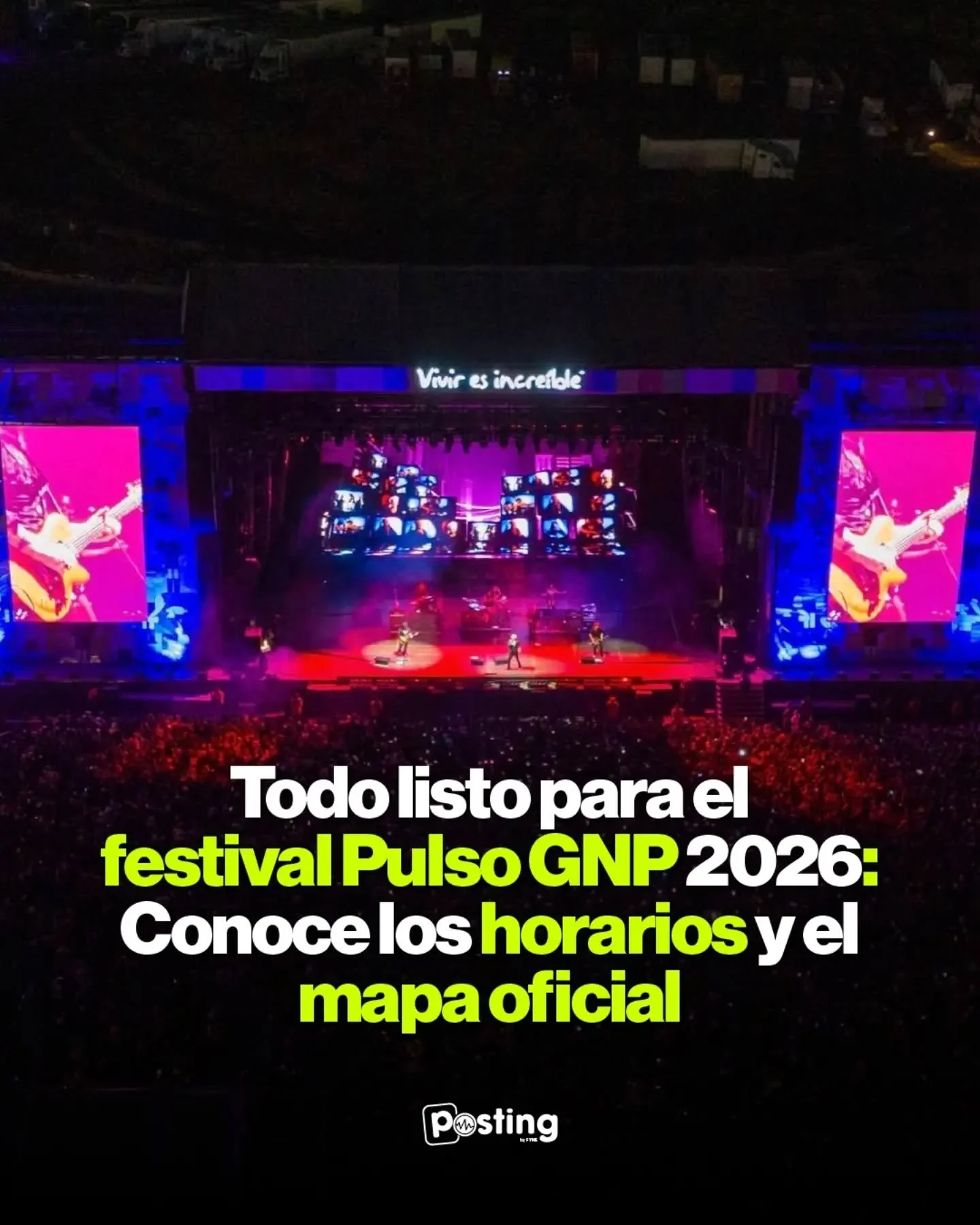 &iexcl;Lleg&oacute; el momento de armar el itinerario! 🚨🎶

El festival Pulso GNP est&aacute; a la vuelta de la esquina y ya tenemos los horarios y mapa oficial. Prepara el outfit, ubica tus escenarios favoritos y organiza el recorrido con tus compa