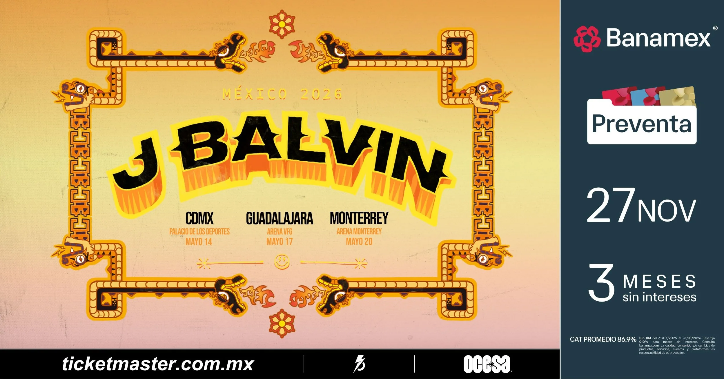 J Balvin confirma su gira por México para mayo de 2026. Conoce fechas, sedes, preventas, venta general y detalles de su histórico paso por Flow Fest 2025.