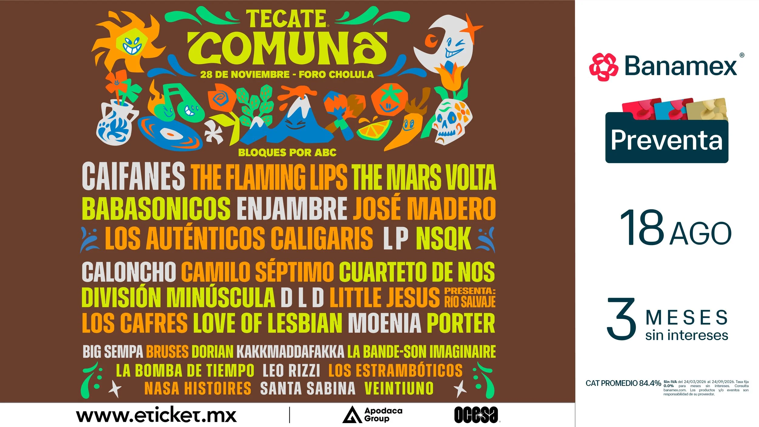 Tecate Comuna Lineup 2026