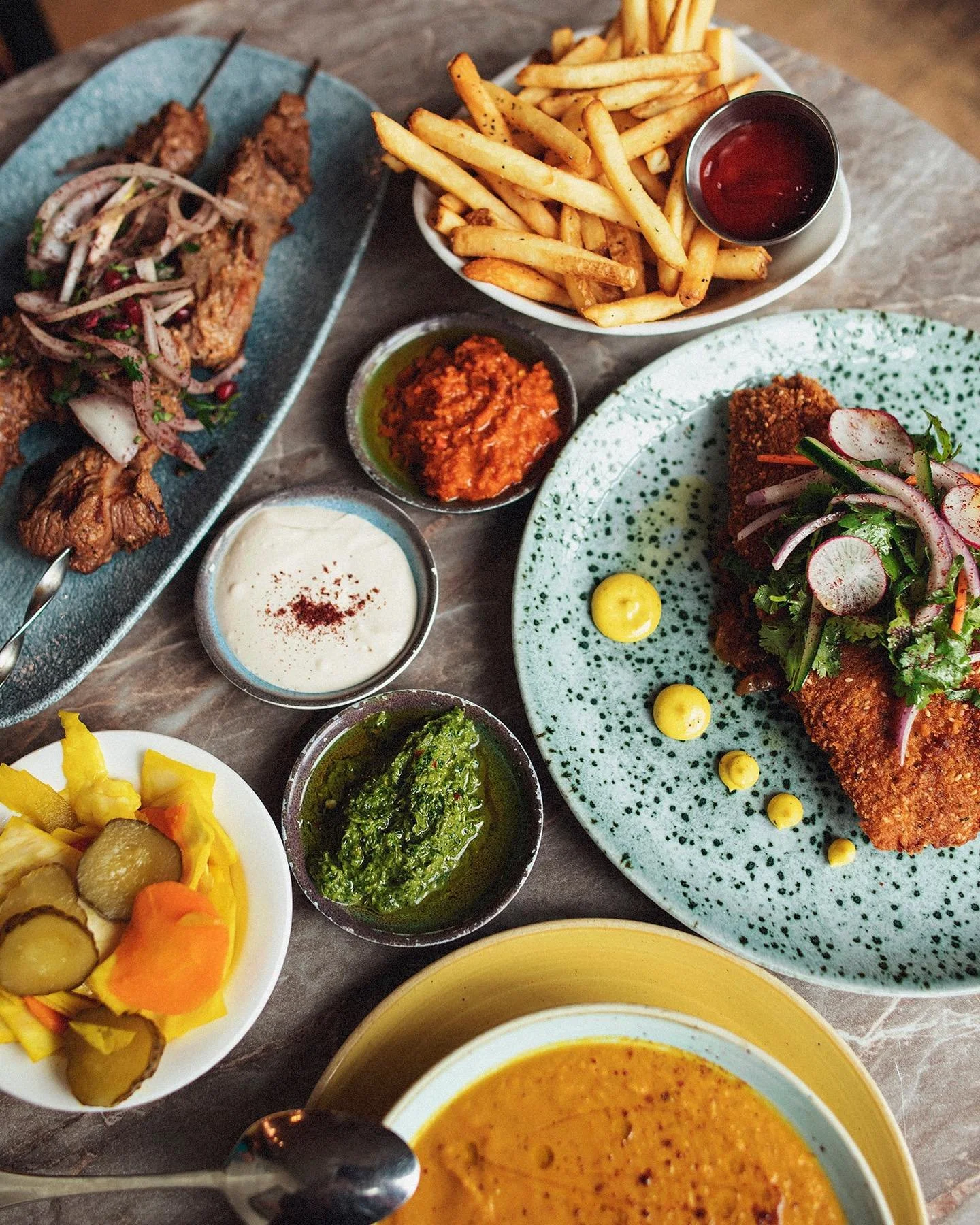 Have we ever got a couple of lovely specials for you this weekend!
First up, a beautiful crispy barramundi atop a bed of flavour-packed eggplant matbucha, topped with a refreshing cilantro salad and lemon vinaigrette. Chefs kiss!👨‍🍳
And up ne