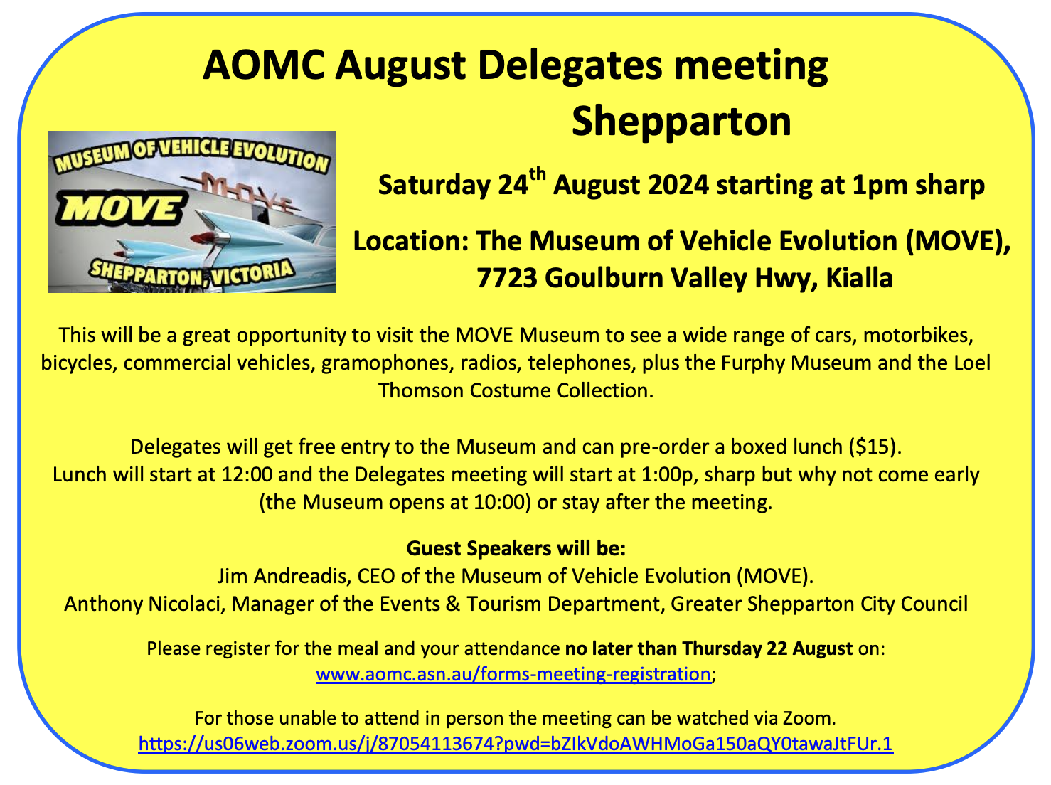 AOMC August Delegates’ meeting