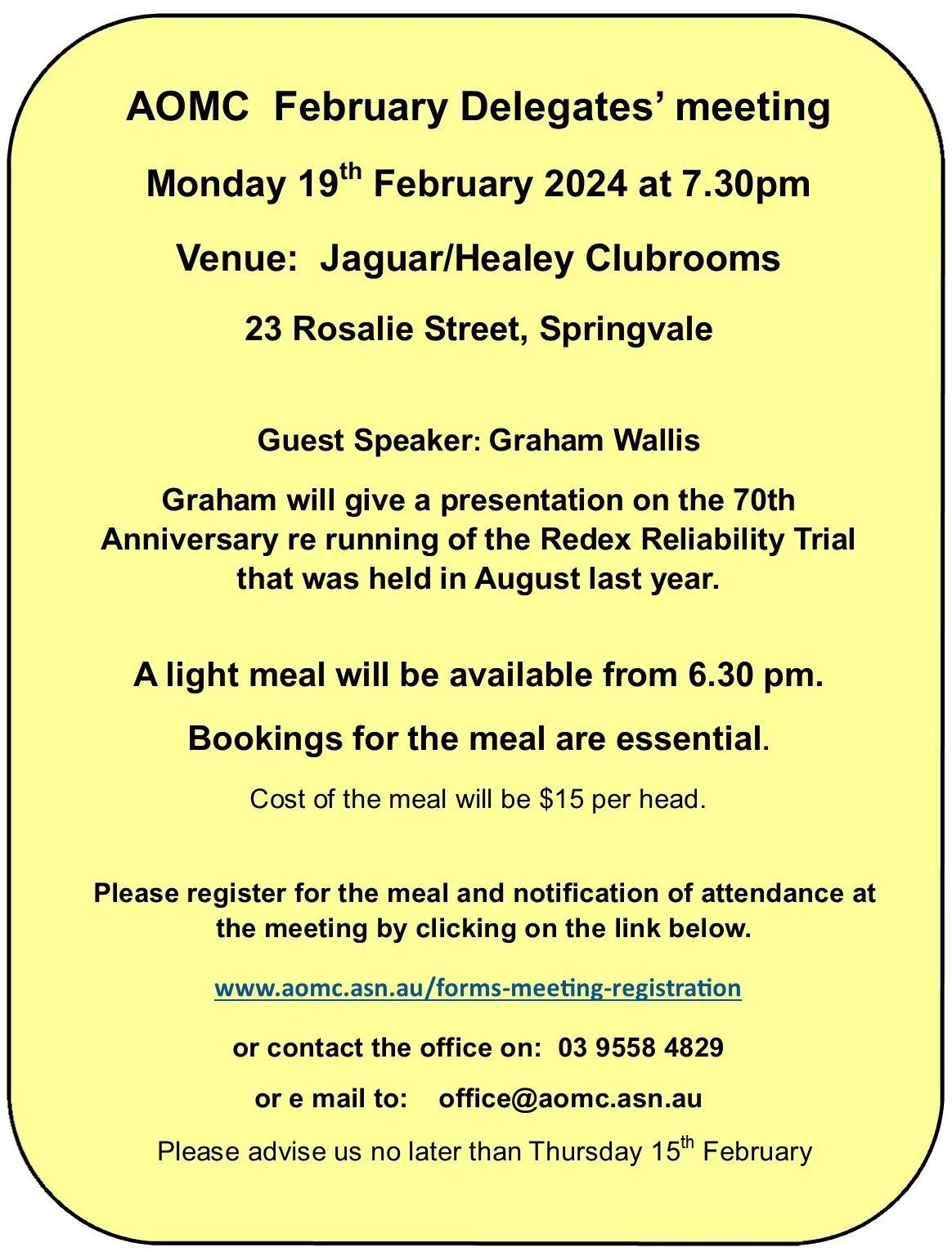 AOMC February Delegates’ meeting