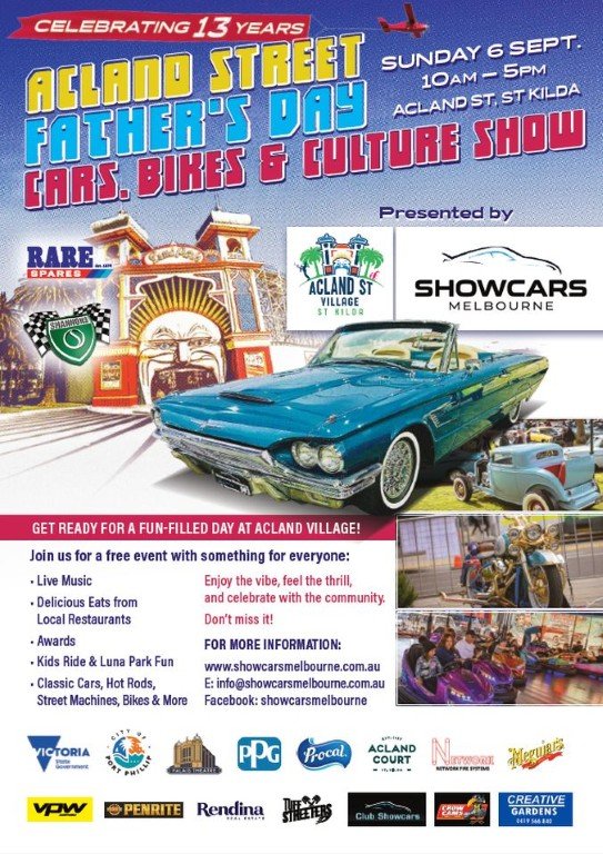 Acland Street Father's Day Cars, Bikes & Culture Show