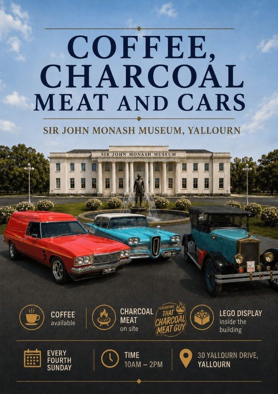 Coffee, Charcoal Meats & Cars