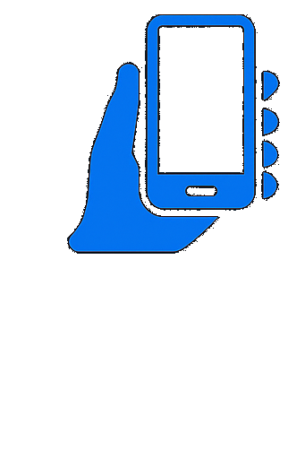 Hand holding a smartphone against a dark background.