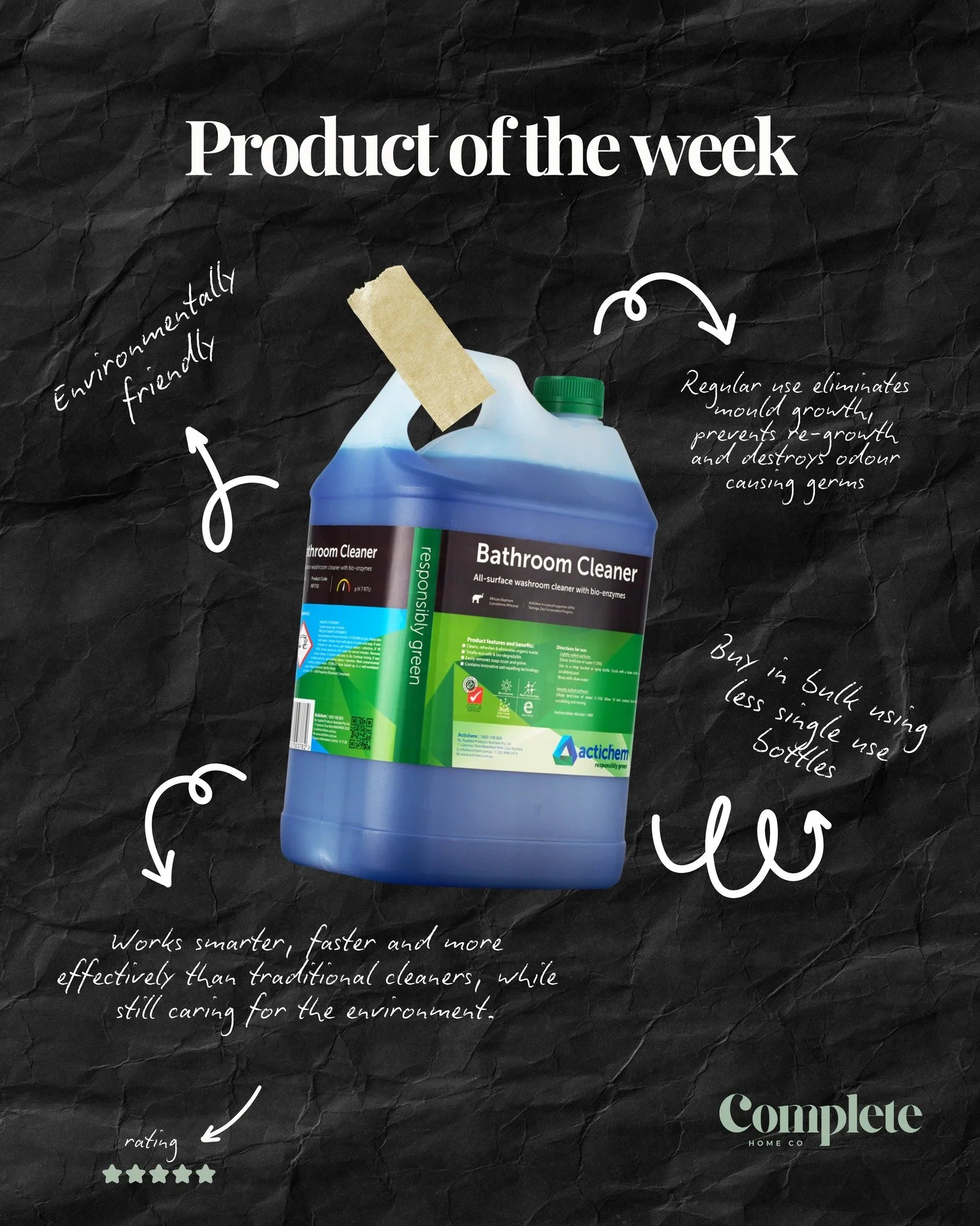 The Responsibly Green range was created to answer the call for high-performing, environmentally sustainable cleaning solutions, designed to work smarter, faster, and more effectively than traditional cleaners, while still caring for the planet. 🌏

B