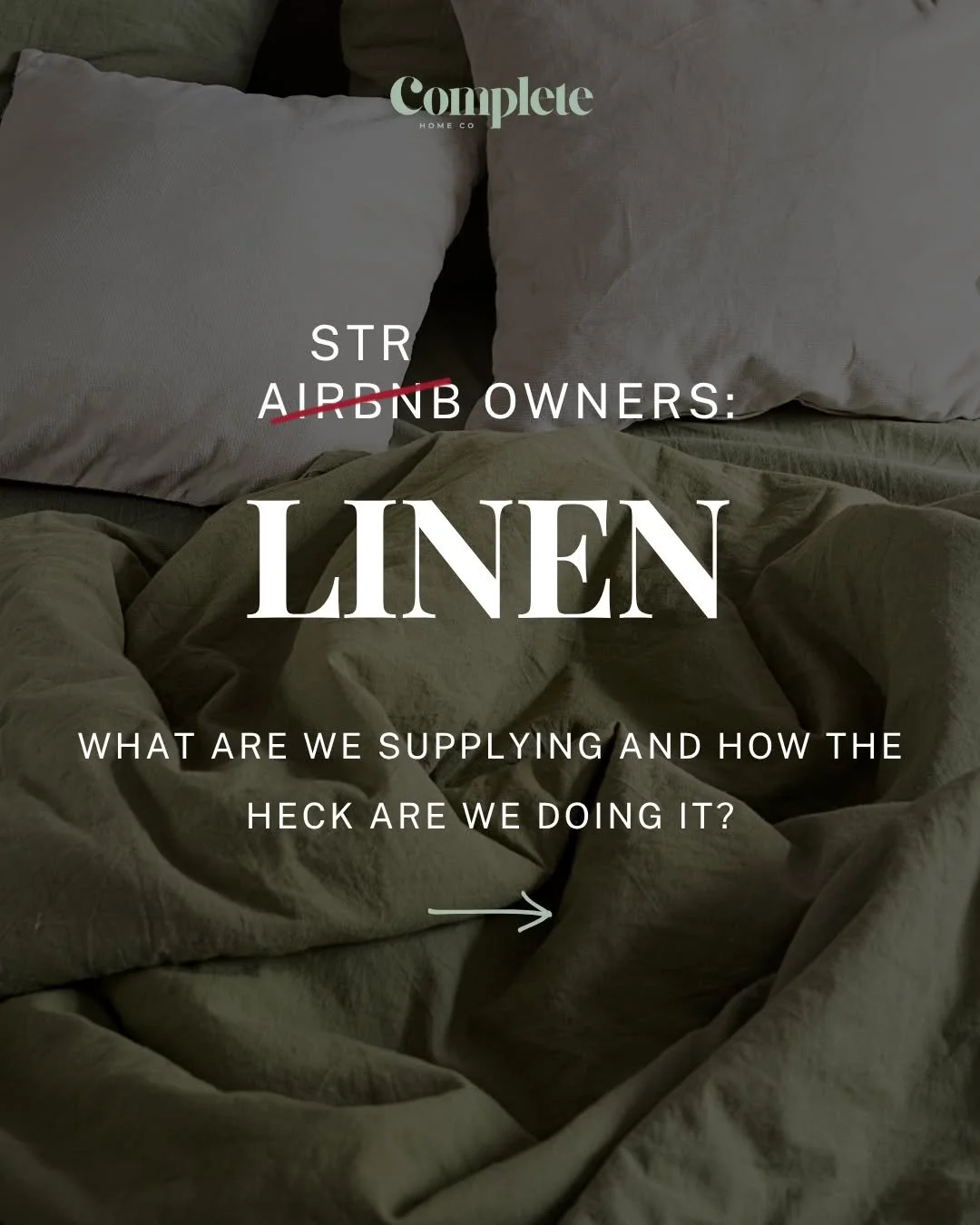 At Complete Home Co, we&rsquo;ve tested it all, hired linen, personal linen, and every system in between. We know the pros, cons, and costs that come with each, and we&rsquo;re all about helping hosts find what actually works for their setup.

Ready 