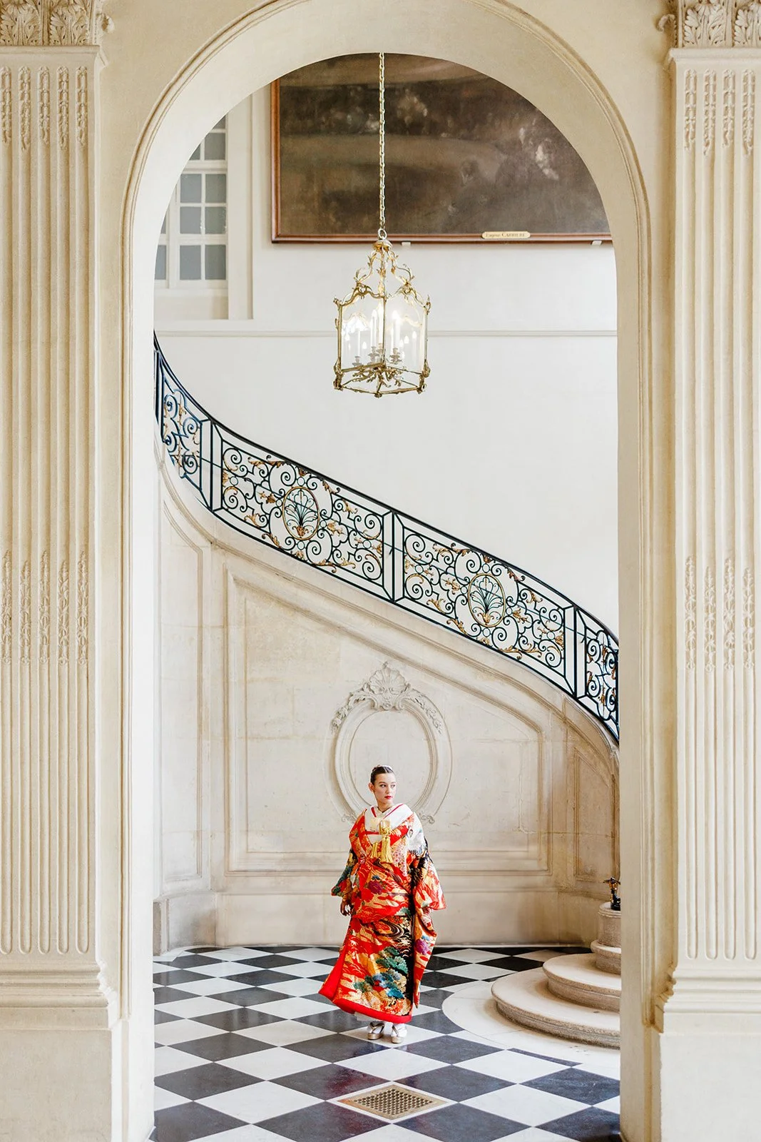Japanese traditional Kimono at Rodin Museum, Paris, France