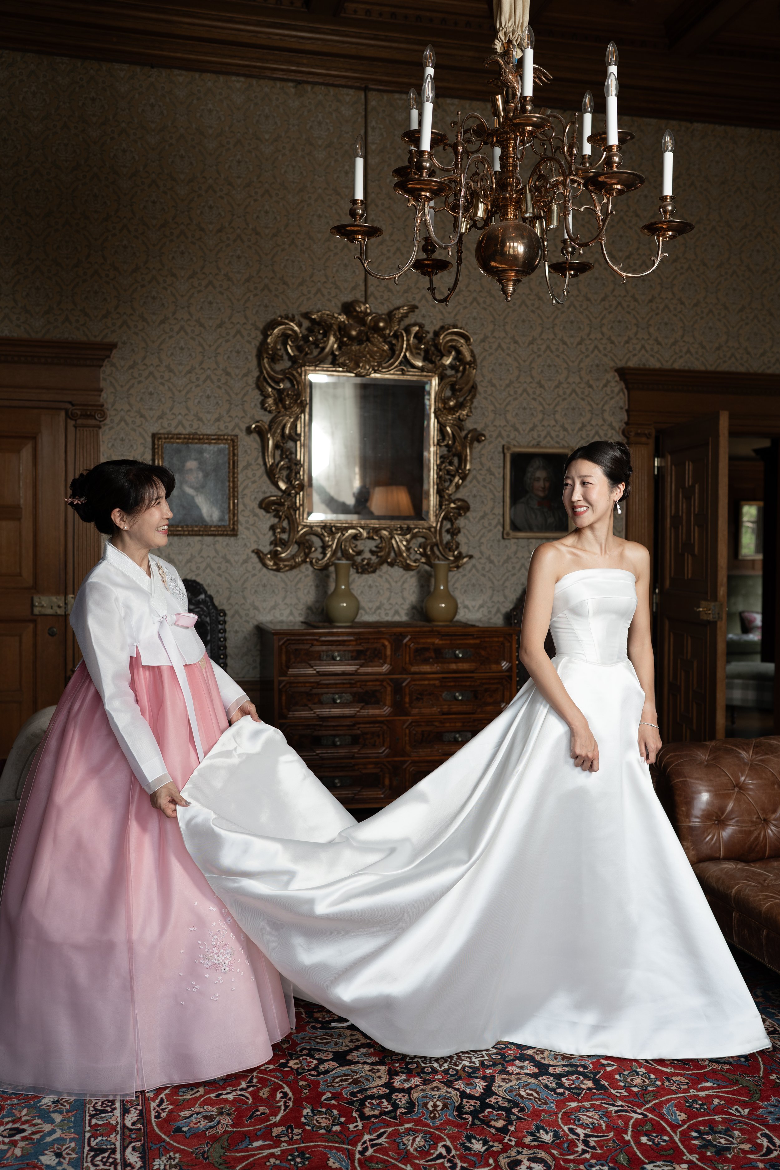 Korean bride for multi-day celebration at the castle
