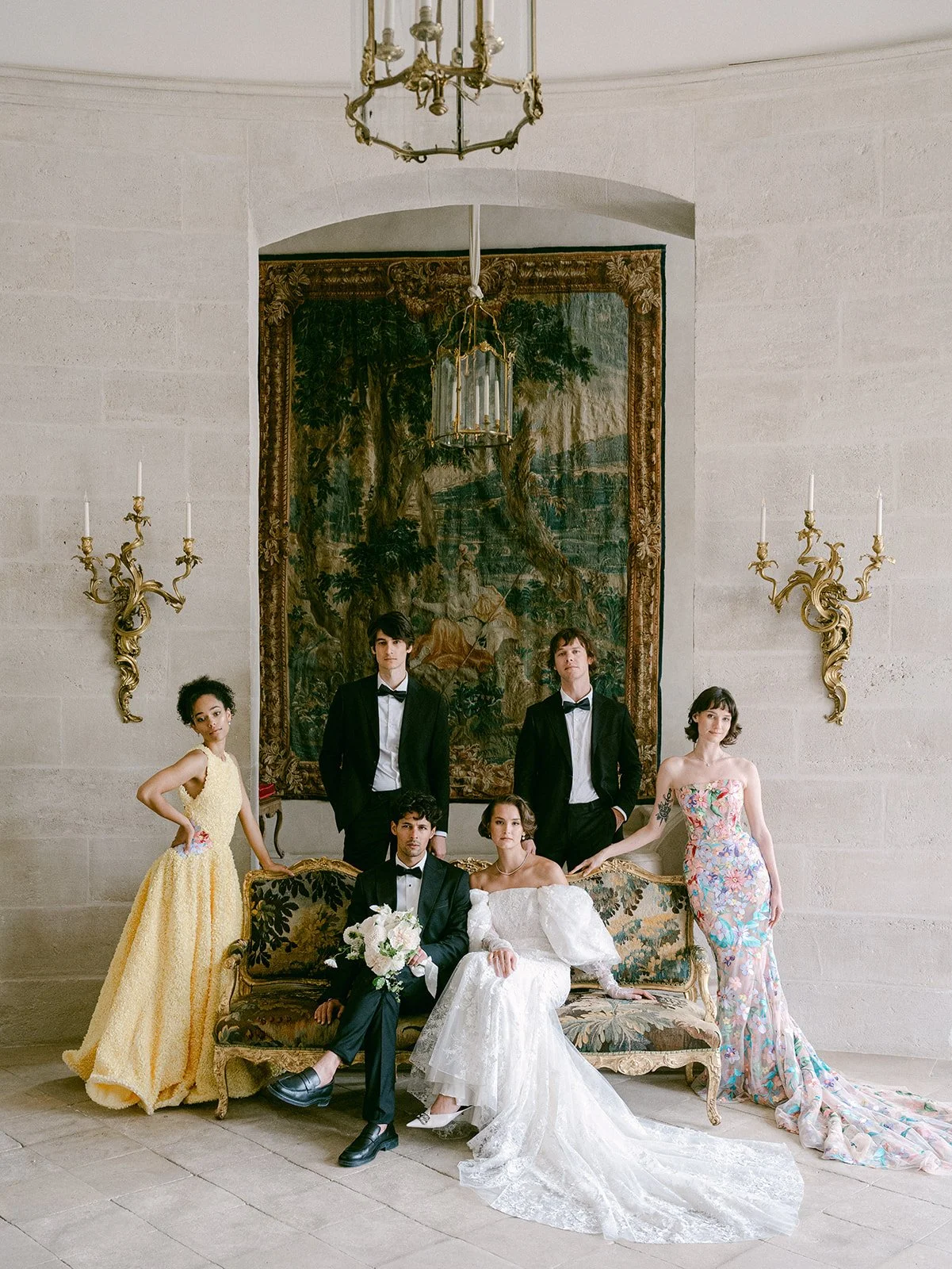 Understated, sophisticated couple at Chateau de Villette, Paris, France