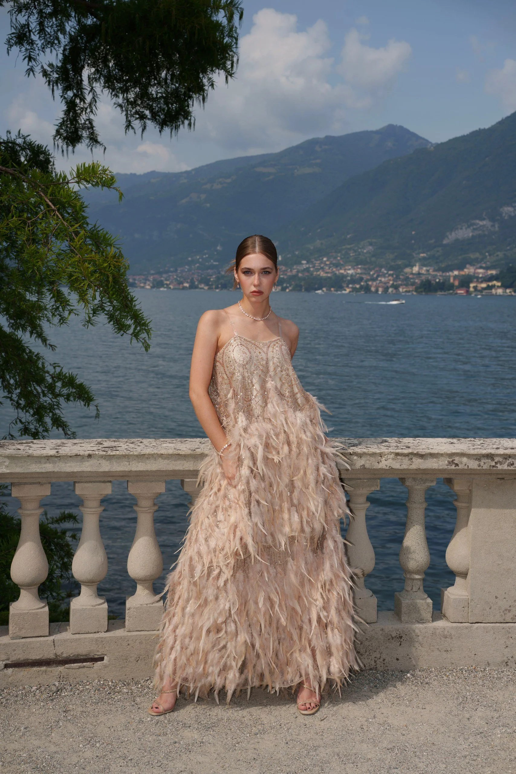 Couture girl at lake como
