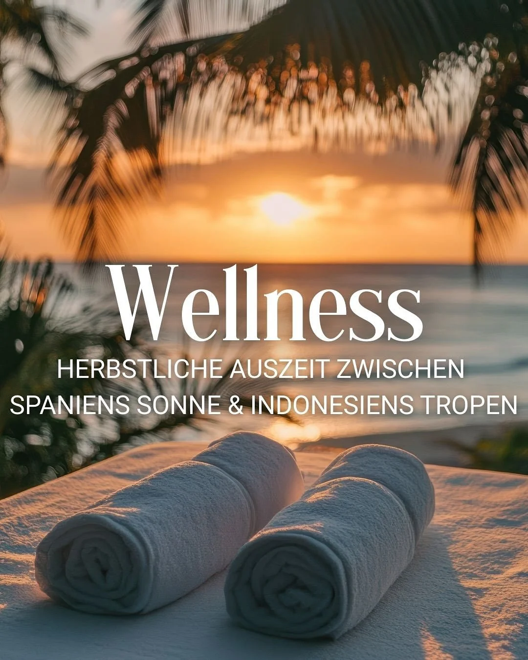 Autumn calls for sun, warmth and relaxation!
Enjoy revitalizing sauna sessions, soothing massages and walks on the beach under the Spanish sun or in the middle of the Indonesian tropics.☀️🌴
With us you will find even more