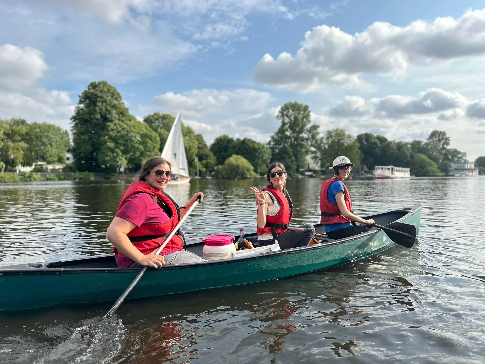 Colleagues in a canoe