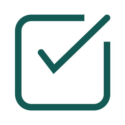 Symbol of a tick in a square box, represents a confirmed or completed task.
