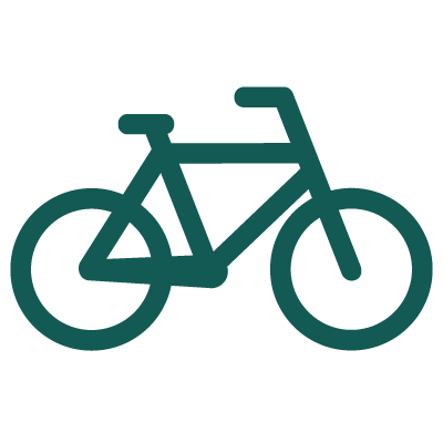 Icon with green bicycle icon