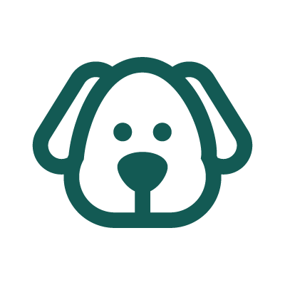 A simple, stylized dog face drawing