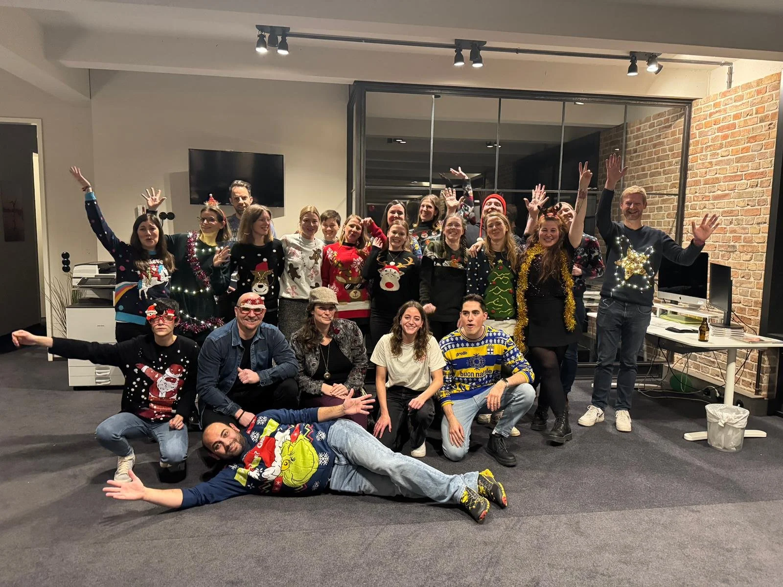Group photo Christmas party in Hamburg