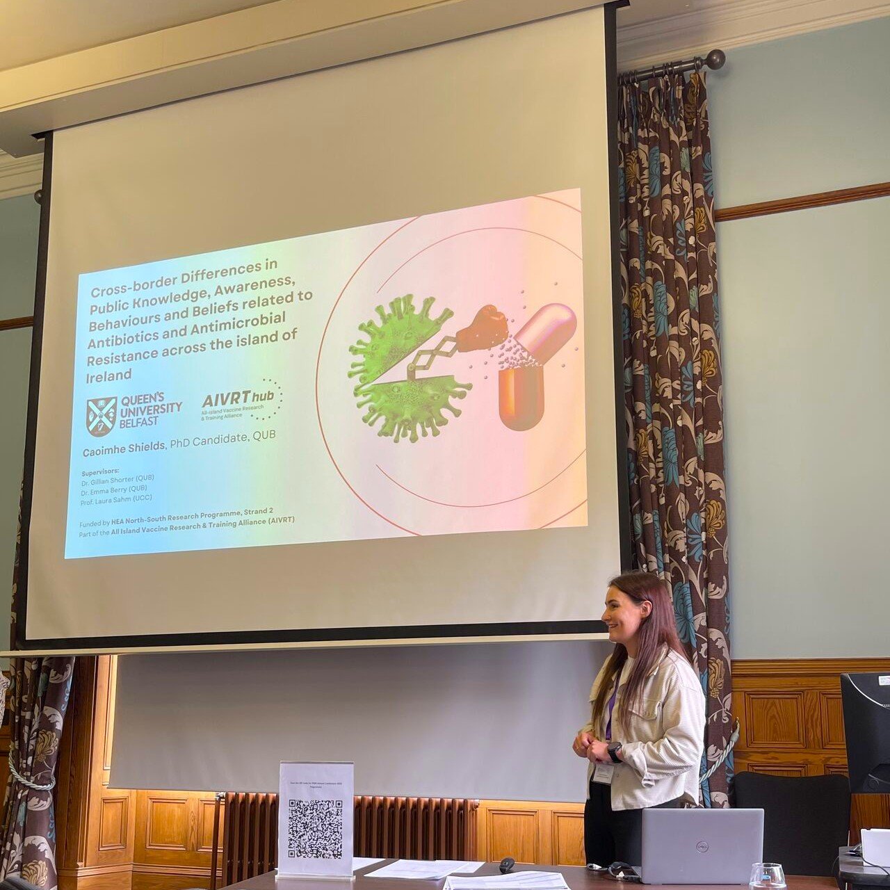 AIVRT PhD Researcher Caoimhe Shields presented the PhD findings of the first study conducted at the BPS Psychology, Health and Medicine conference in QUB Riddell Hall π€πTackling #AMR starts with you… we all need to play our part π¦
#confere