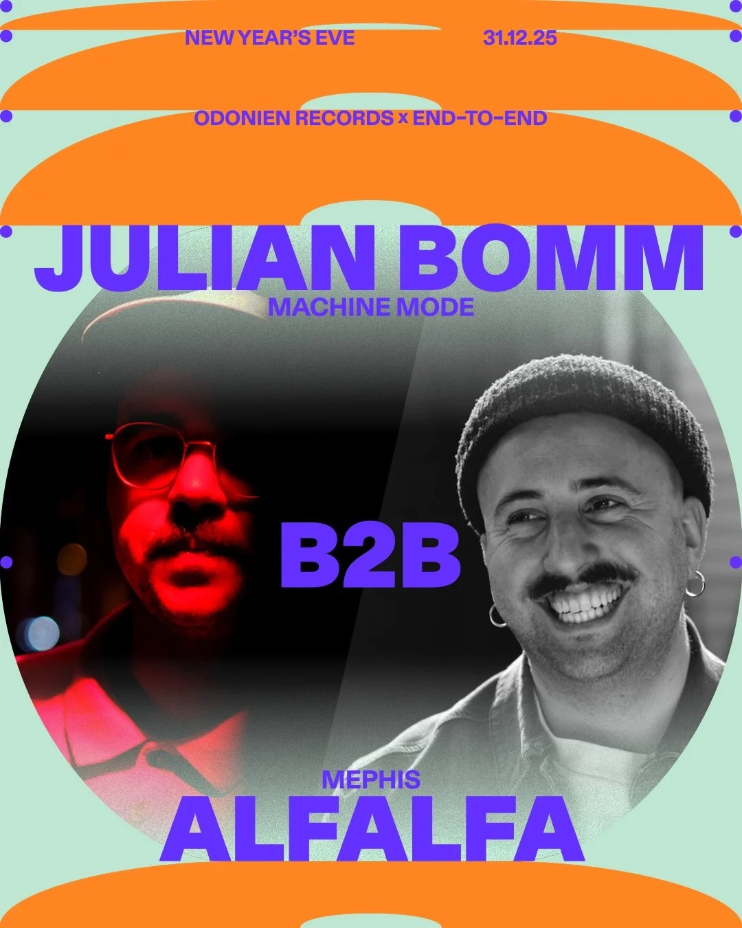 ★ NEW YEAR&rsquo;S EVE IM ODONIEN w. ODONIEN RECORDS x end-to-end ★
31.12. | 23:00-09:00
w/ Techno, Tech House, House &amp; Bounce

Odonien Records presents @julianbomm and @alfalfa.wav on NYE @odonien

Alfalfa is a DJ and Producer from Uruguay, base