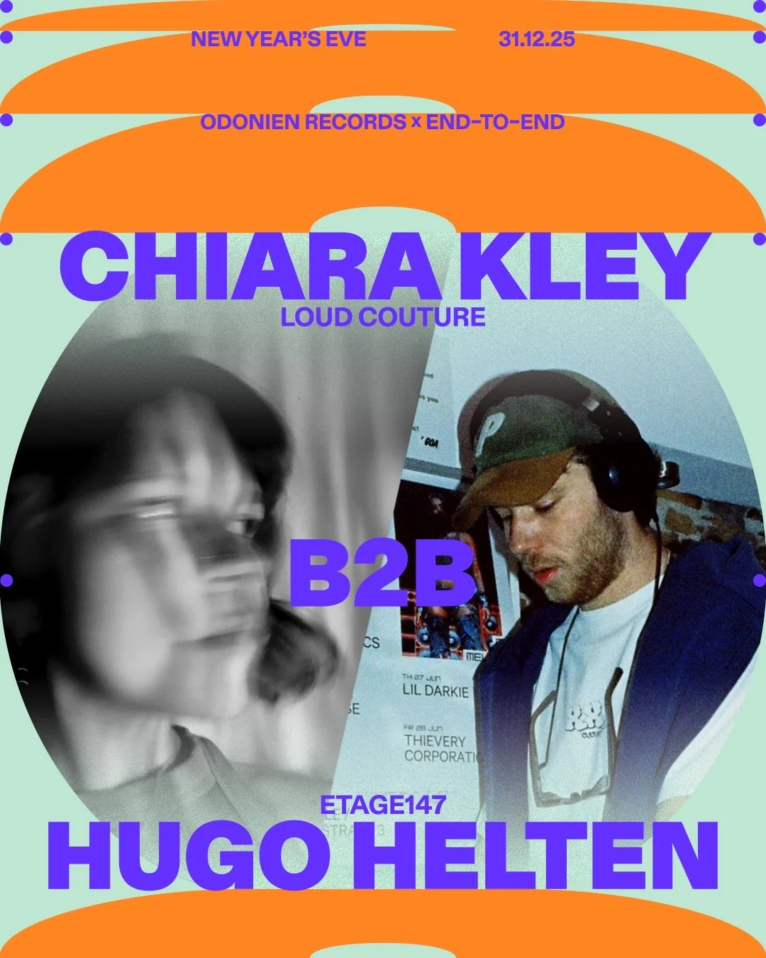 ★ NEW YEAR&rsquo;S EVE IM ODONIEN w. ODONIEN RECORDS x end-to-end ★
31.12. | 23:00-09:00
w/ Techno, Tech House, House &amp; Bounce

Odonien Records presents @Chiarakleyy b2b @hugohelten on NYE @odonien

Chiara Kley, aufgewachsen in Hannover und Teil 