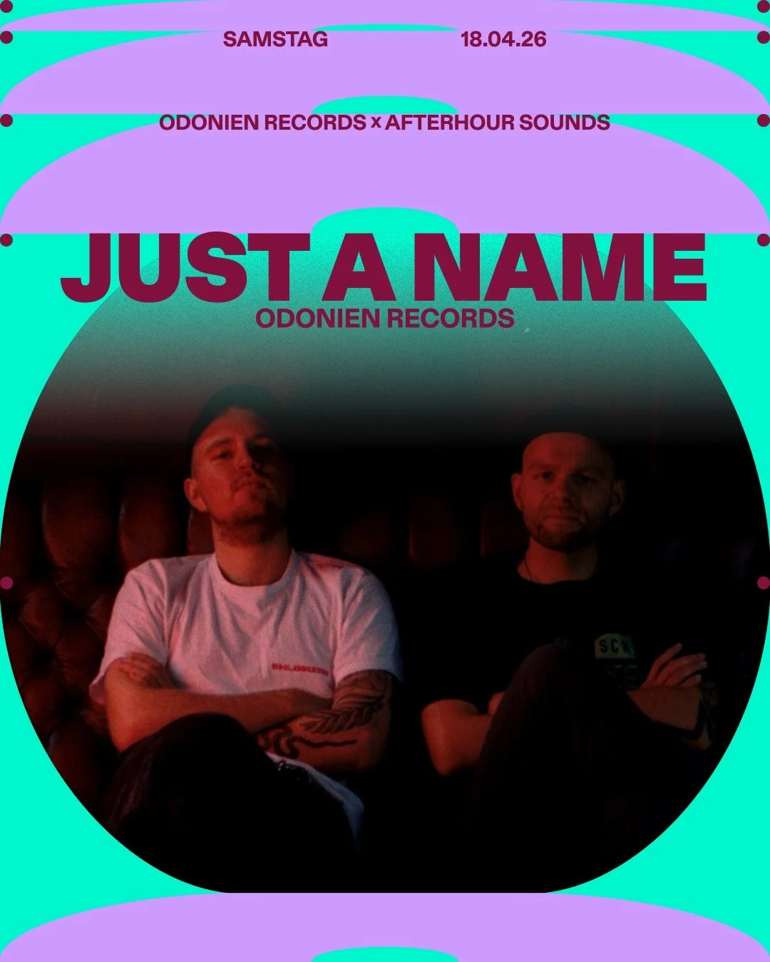 ★ ODONIEN RECORDS x Afterhour Sounds ★
Sa. 18.04. | 23:00-08:00
w/ Techno, Tech House, Bounce, Melodic &amp; Midtempo

Odonien Records presents Just a name @just_a_name_music

Music as a means of communication connects Henning Seebode and Marc Erberi