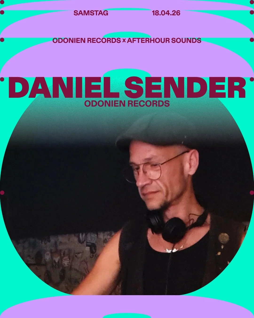 ★ ODONIEN RECORDS x Afterhour Sounds ★
Sa. 18.04. | 23:00-08:00
w/ Techno, Tech House, Bounce, Melodic &amp; Midtempo

Odonien Records presents Daniel Sender @daniel_sender_

Daniel Sender steht f&uuml;r bouncige Grooves, druckvolle B&auml;sse und ei