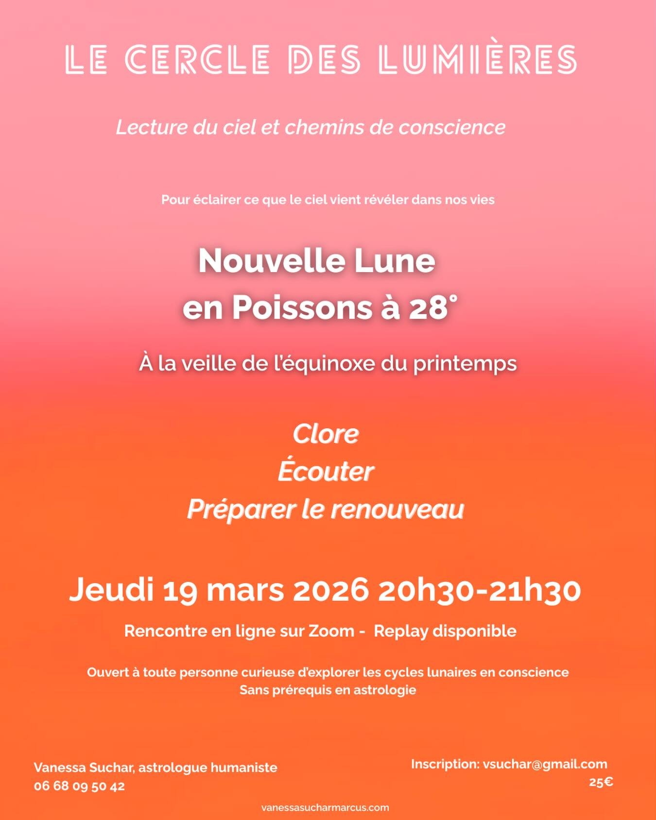 Cette nuit, &agrave; 2h23, la nouvelle lune se forme en Poisson, au 28&egrave;me degr&eacute;, l&rsquo;un des tout derniers du zodiaque.
C&rsquo;est un passage.
Un v&eacute;ritable sas entre deux mondes, entre la fin d&rsquo;un cycle entier et ce qui