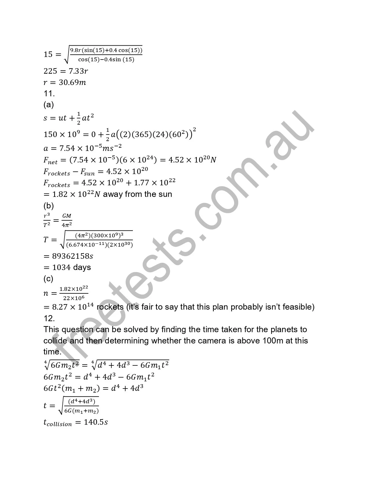A page full of complex mathematical equations and formulas, likely related to physics or astronomy.