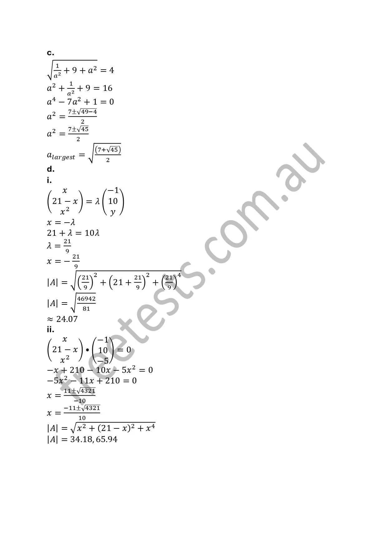 A page of mathematical equations and calculations, including algebraic expressions, roots, and absolute value computations.