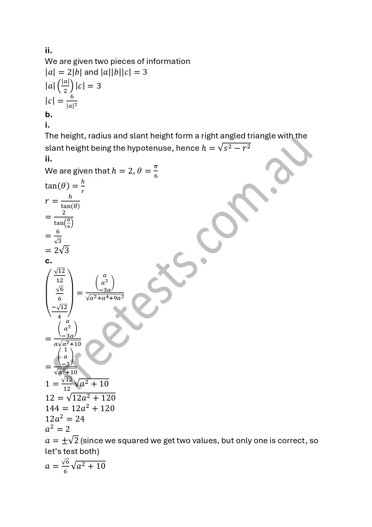 A screenshot of a mathematics textbook page with equations and explanations about geometric and algebraic problems, including triangles, trigonometry, and algebraic expressions.