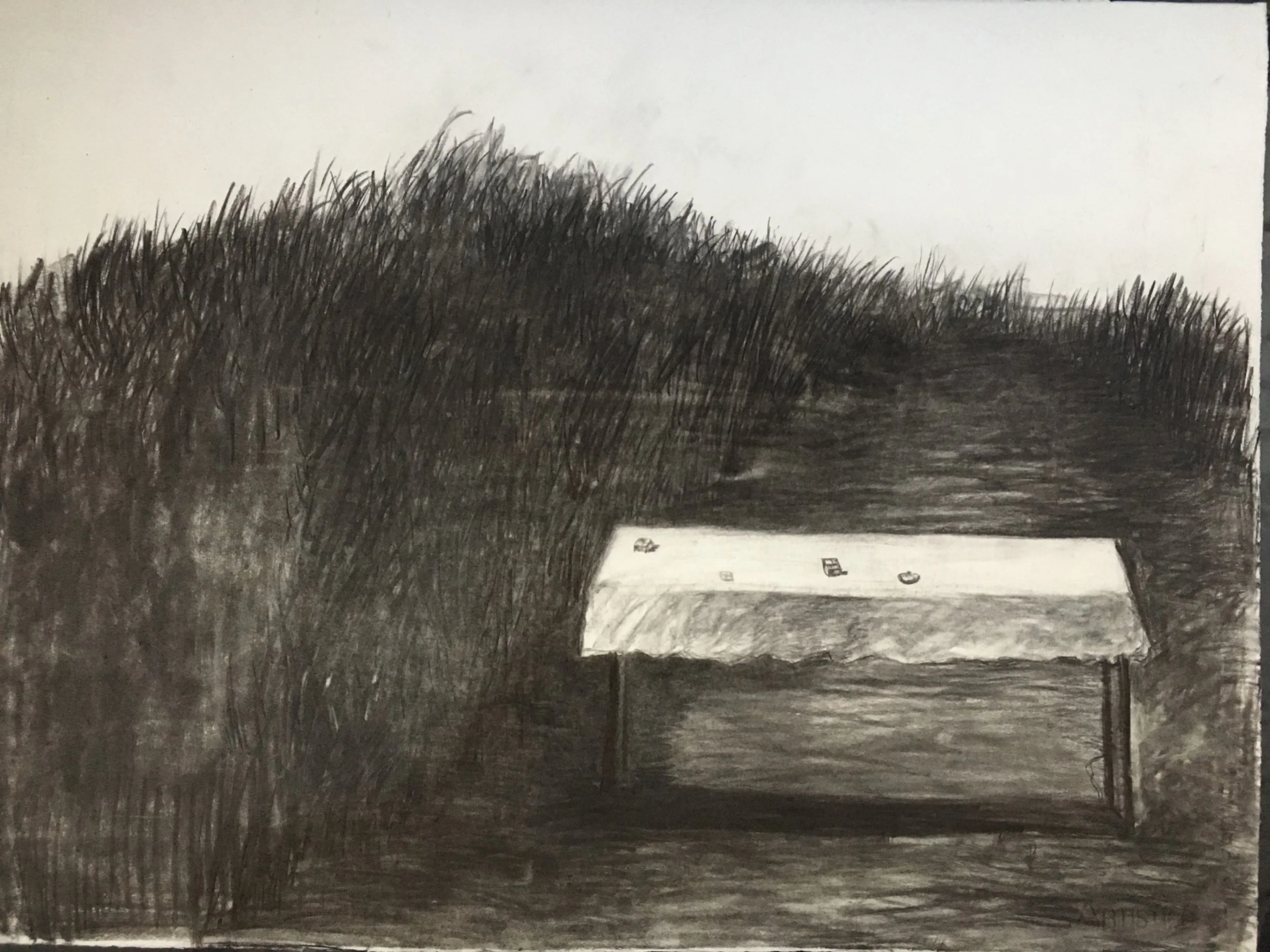 Table Charcoal Drawing - 50 x 70cm