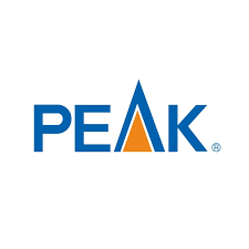 PEAK logo with a stylized mountain peak in the middle
