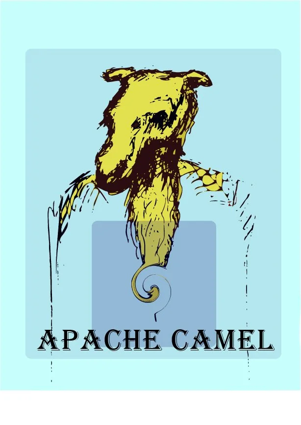 Apache Camel (dessin au crayon, couleur numérique)